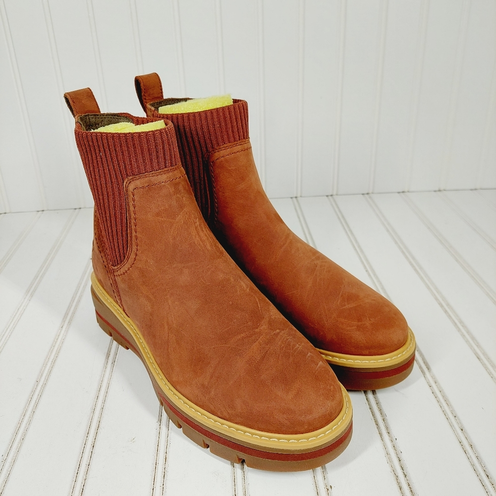 New Timberland Ortholite Leather  Burgundy Ankle Boots C613 - Picture 4 of 11